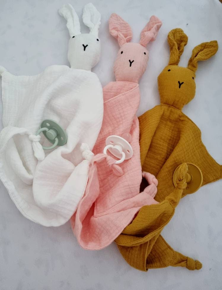 Bel the Bunny Comforter Security Blanket, Dummy Holder